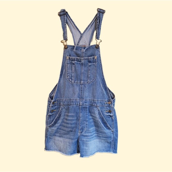 Cottagecore Granola Denim Short Overalls - Picture 1 of 4